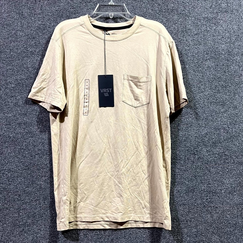 VRST Essential Pocket T Shirt Mens Small Stone Quarry Stretch Short Sleeve
